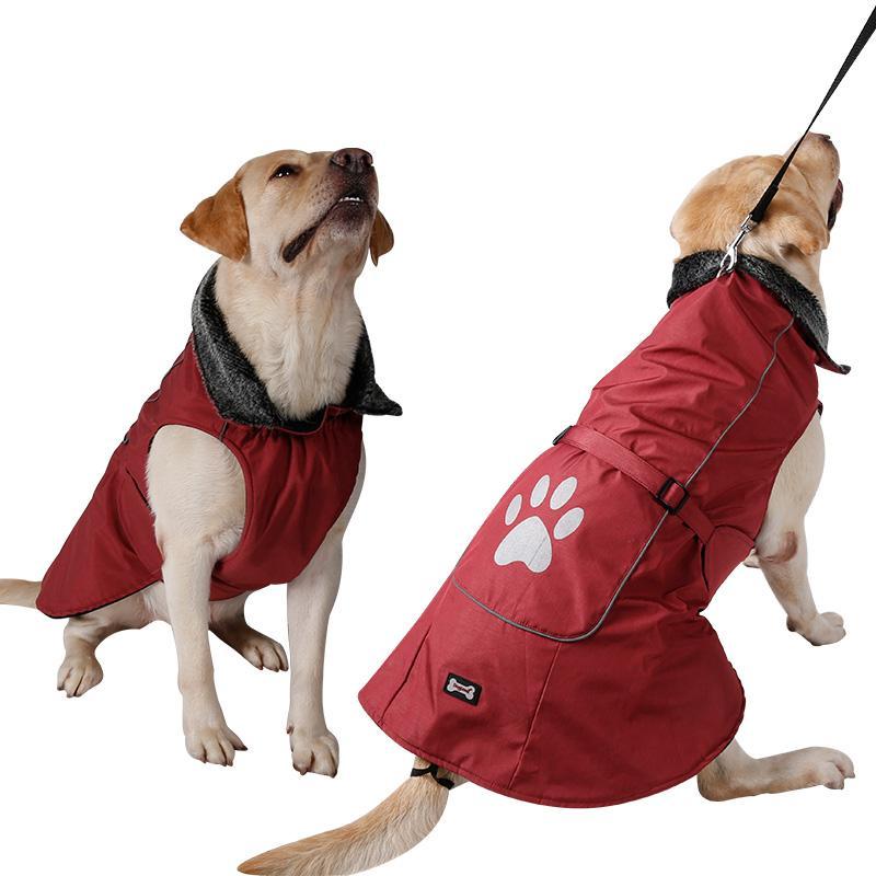 Waterproof & Reflective Dog Fur Collar Jacket