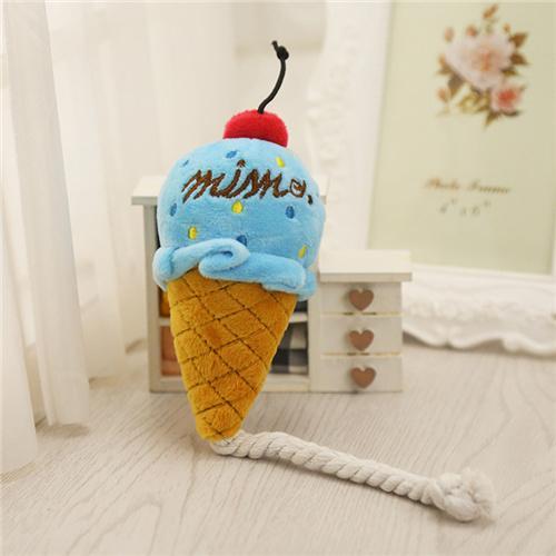 Ice Cream Dog Plush Squeak Toy