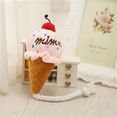 Ice Cream Dog Plush Squeak Toy