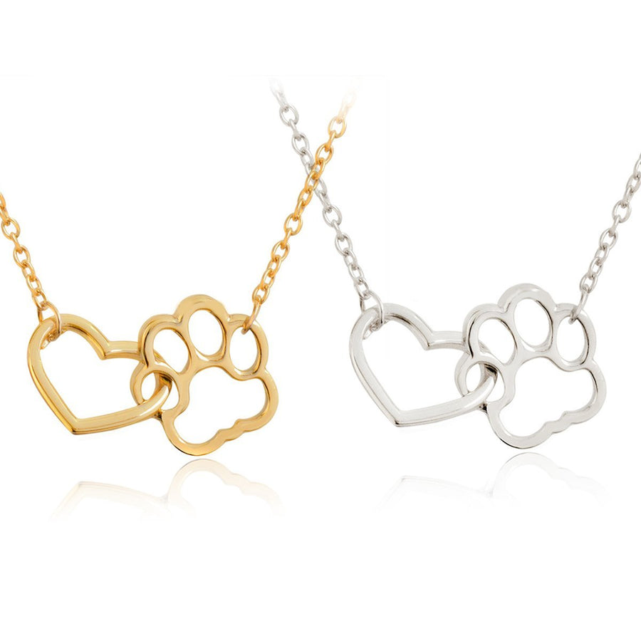 Heart & Paw Print Necklace