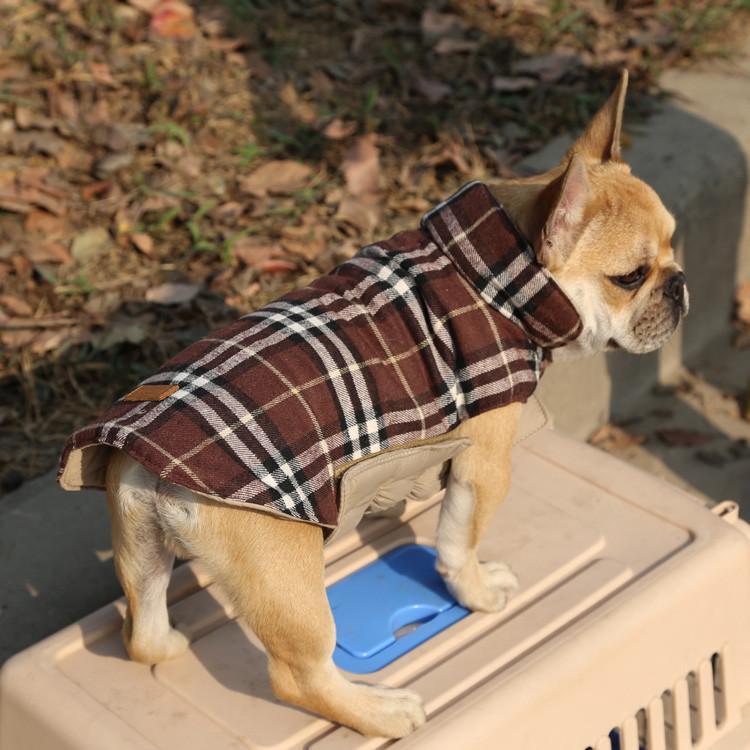 Waterproof Reversible Dog Jacket Designer Warm Plaid Winter Dog Coats Pet Clothes Elastic Small to Large Dog Clothes Winter