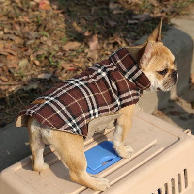 Waterproof Reversible Dog Jacket Designer Warm Plaid Winter Dog Coats Pet Clothes Elastic Small to Large Dog Clothes Winter