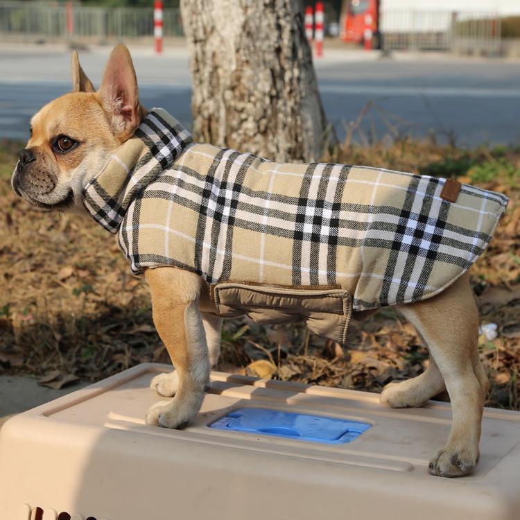 Waterproof Reversible Dog Jacket Designer Warm Plaid Winter Dog Coats Pet Clothes Elastic Small to Large Dog Clothes Winter