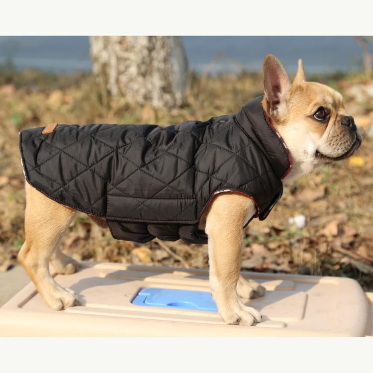Waterproof Reversible Dog Jacket Designer Warm Plaid Winter Dog Coats Pet Clothes Elastic Small to Large Dog Clothes Winter