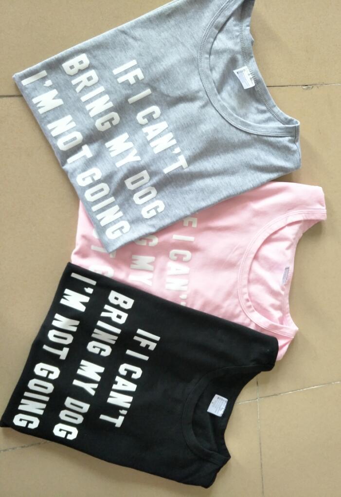 IF I CAN'T BRING MY DOG I'M NOT GOING T-Shirt Crew neck Funny Casual t shirt Lover Gift TShirts Women/Men Tees Clothing