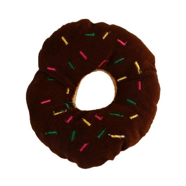 Donut Dog Plush Squeaky Chew Toy