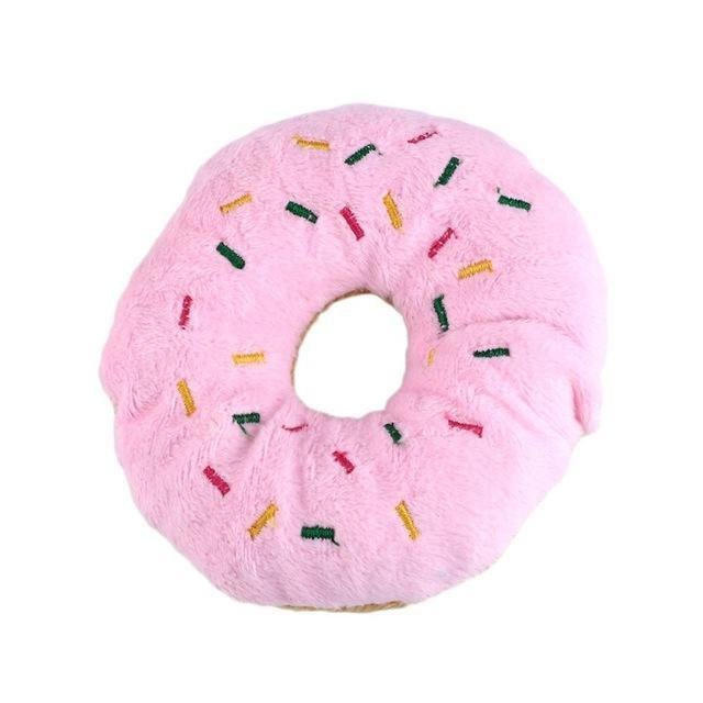 Donut Dog Plush Squeaky Chew Toy