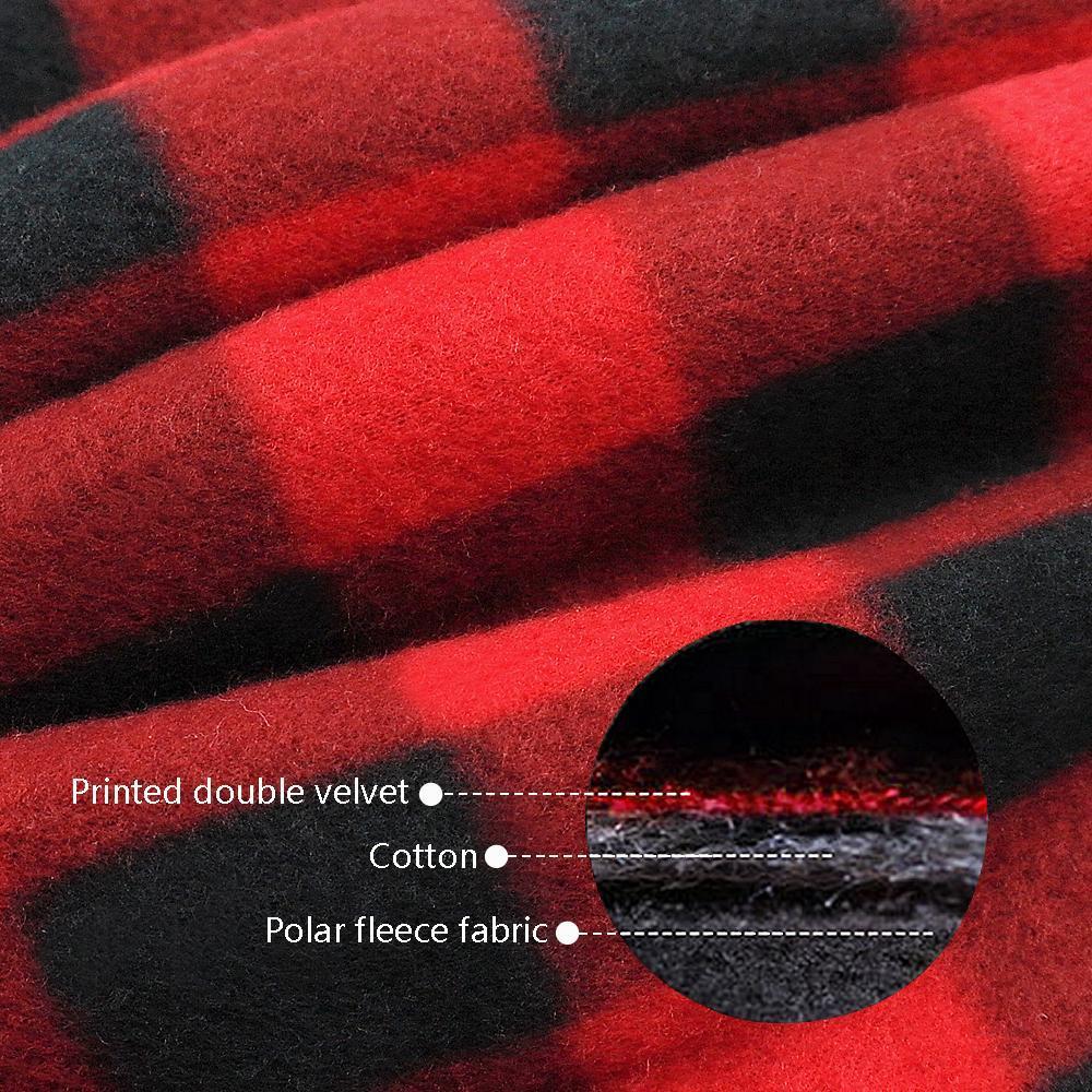 Buffalo Plaid Winter Dog Jacket Warm Fleece