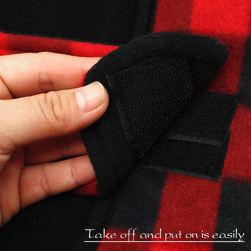 Buffalo Plaid Winter Dog Jacket Warm Fleece