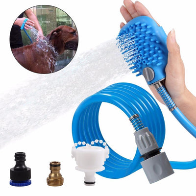 Pet Bathing Massaging Glove with 3 Faucet Adapters