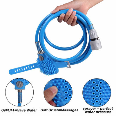 Pet Bathing Massaging Glove with 3 Faucet Adapters