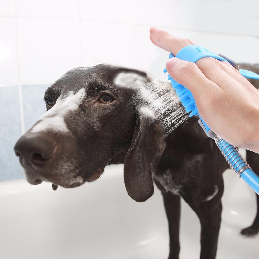 Pet Bathing Massaging Glove with 3 Faucet Adapters